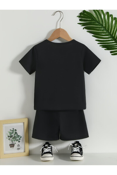 Cool Glasses Printed Black Kids Shorts T-Shirt Set - 2