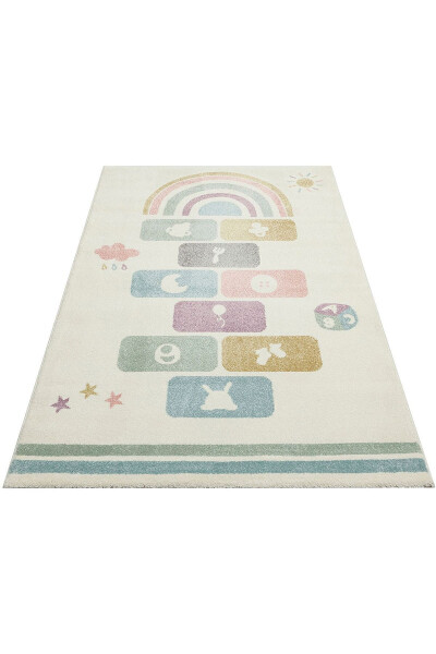 Cool Kids 25 Pastel Children's Room Rug Anti-Dust Soft Textured Baby Room Rug - 12