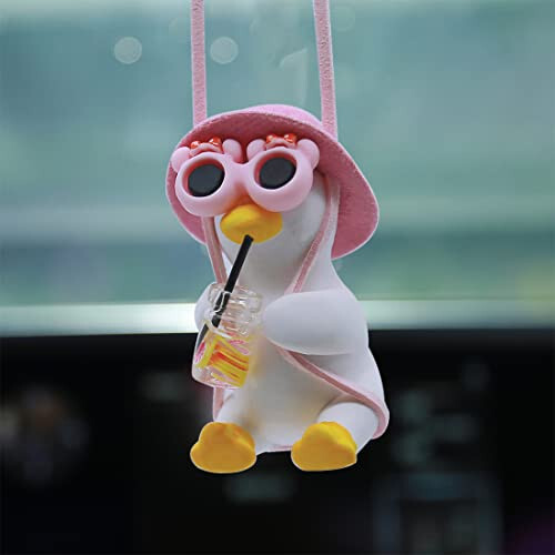 Cool Swinging Duck Car Hanging Ornament, Pendant Interior Rearview Mirror Decoration and Car Rear View Mirrior Hanging Accessories - 1