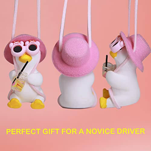 Cool Swinging Duck Car Hanging Ornament, Pendant Interior Rearview Mirror Decoration and Car Rear View Mirrior Hanging Accessories - 3