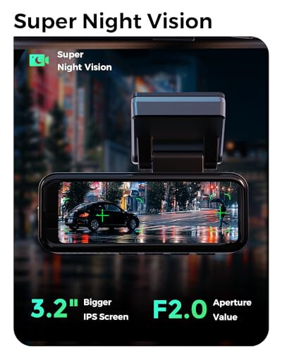 COOLCRAZY Dash Cam 4K Ön, Arabalar İçin Dahili WiFi GPS Dash Kamera, 3.2” IPS Ekranlı Dashcam Uygulama Kontrolüyle, Ücretsiz 32G Kart, 170° Geniş Açı, 24 Saat Park Modu, WDR, Gece Görüşü, G-Sensör - 10