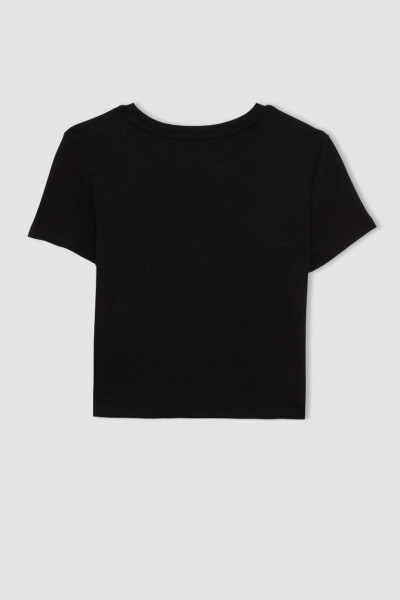 Coool Fitted Ribana Basic Short Sleeve T-Shirt Black - 3