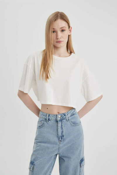 Coool Loose Fit Short Sleeve T-Shirt Off White - 1