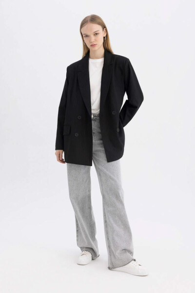 Coool Oversize Fit Blazer Ceket Siyah - 5