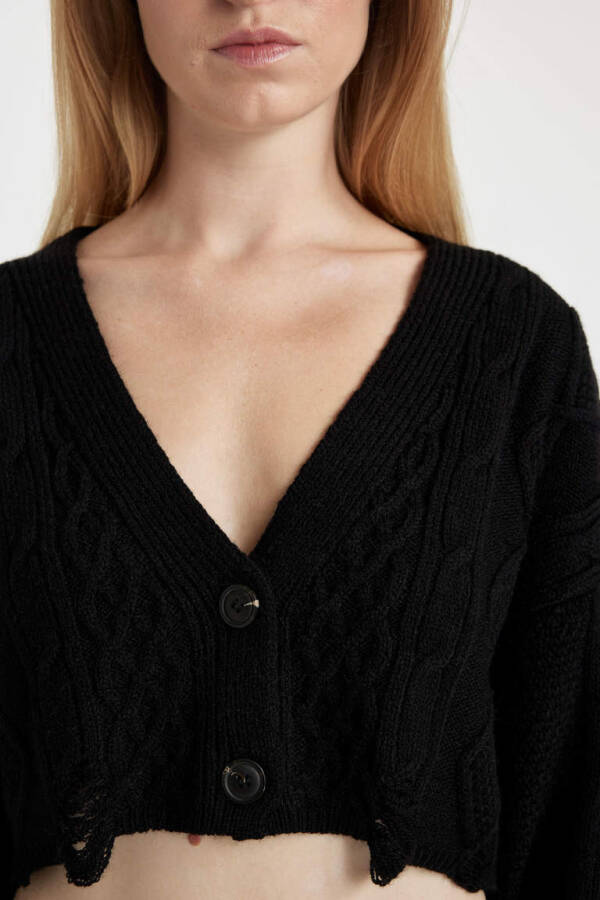 Coool Regular Fit V-Neck Knit Cardigan Black - 6