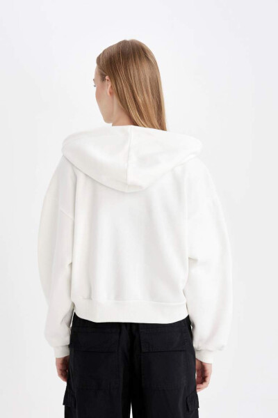 Coool Standard Fit Hooded Zip-Up Sweatshirt Dirty White - 6