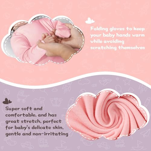 COOZYNANA 2Pack Newborn Baby Knotted Gown, Super Soft Modal Infant Long Sleeve Sleeper with Hat and Headband Set - 38