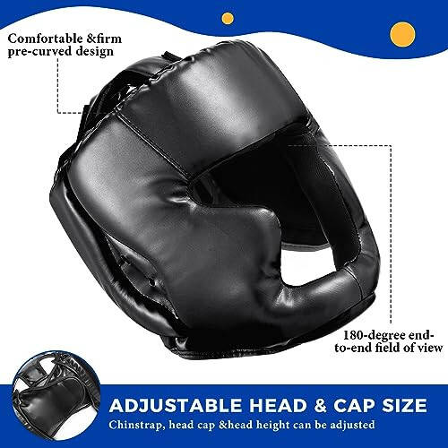 Copkim 2 Pcs Boxing Headgear MMA Training Sparring Gear Muay Thai Headgear Adjustable Taekwondo Helmet for Kickboxing Sparring Trainees Youth Adult Men - 3