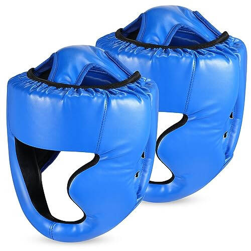 Copkim 2 Pcs Boxing Headgear MMA Training Sparring Gear Muay Thai Headgear Adjustable Taekwondo Helmet for Kickboxing Sparring Trainees Youth Adult Men - 1