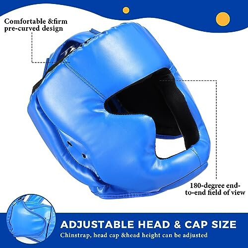 Copkim 2 Pcs Boxing Headgear MMA Training Sparring Gear Muay Thai Headgear Adjustable Taekwondo Helmet for Kickboxing Sparring Trainees Youth Adult Men - 3