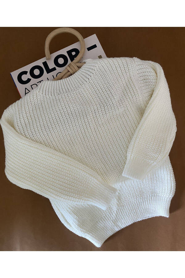 COPY - MINIBONCLUB BABY AND CHILD SELANIK KNITTED SWEATER-LIGHT CREAM - 1