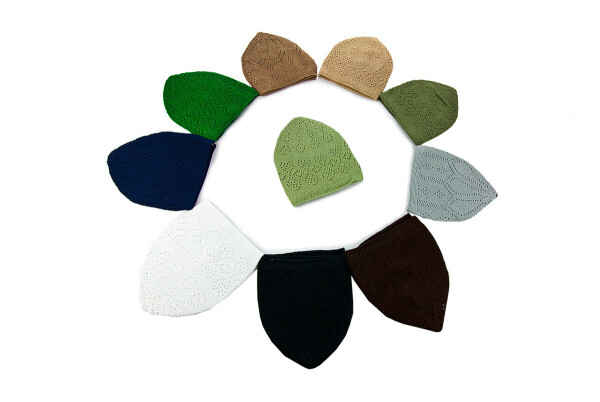 Coral Prayer Cap Light Green 12 Pieces - 7