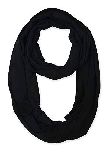 Corciova Black Soft Girl Women Infinity Wrap Scarf Stretchy Jersey Knit Sleep Head Circle Scarf Continuous Loop Light Weight - 1