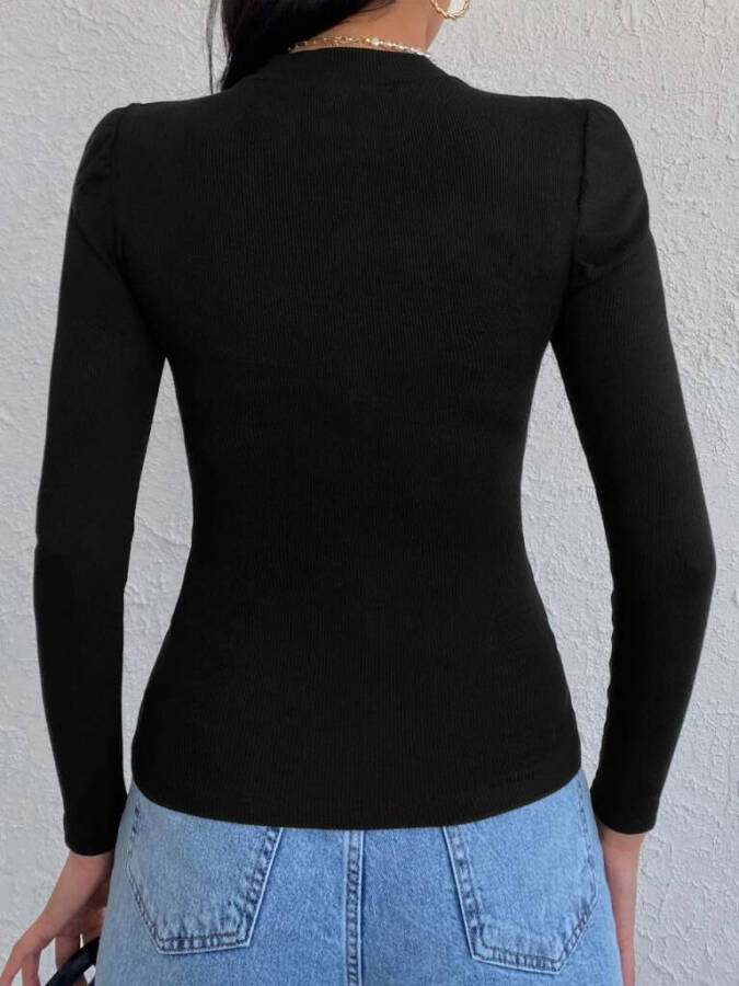 Corset blouse with black shoulder detail - 6