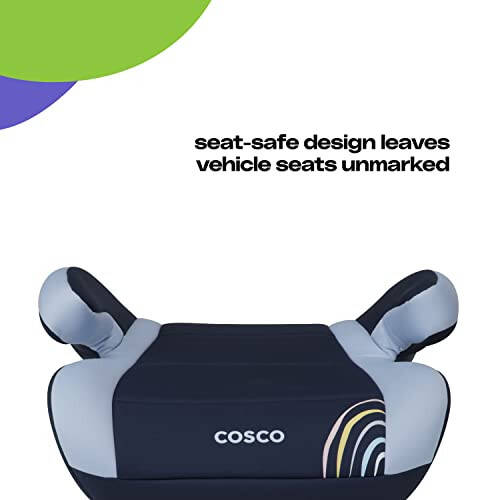 Cosco Topside Backless Booster Car Seat, Lightweight 40-100 lbs, Rainbow - 7