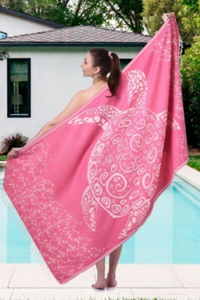 Cotton 100x180cm Pestemal Beach Towel - Caretta - 2