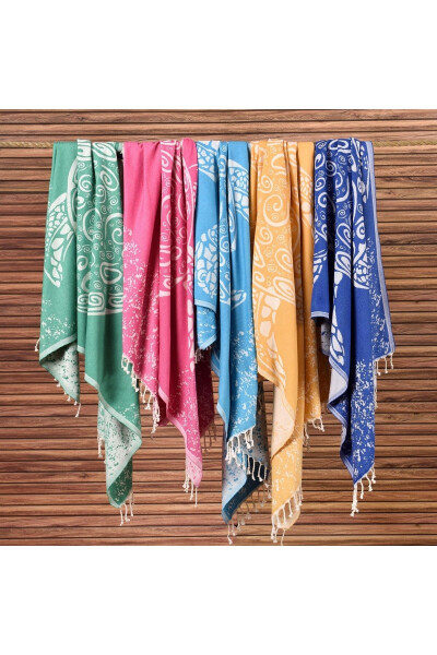 Cotton 100x180cm Pestemal Beach Towel - Caretta - 3