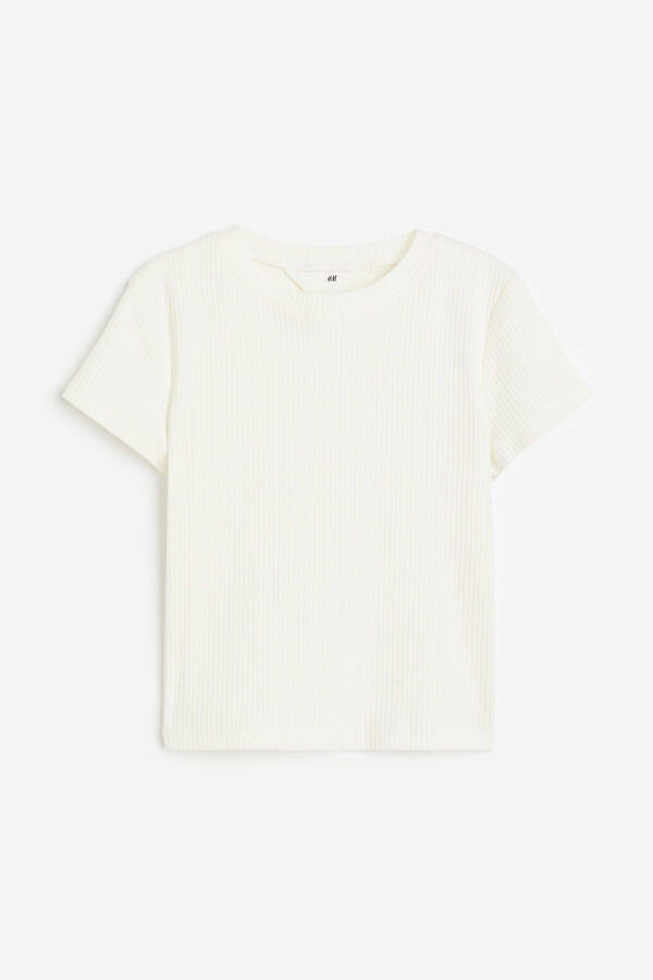 Cotton and rib knit top - 4