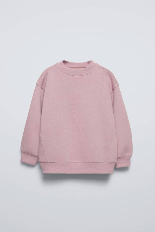 Cotton Basic Sweatshirt - Pink - 1