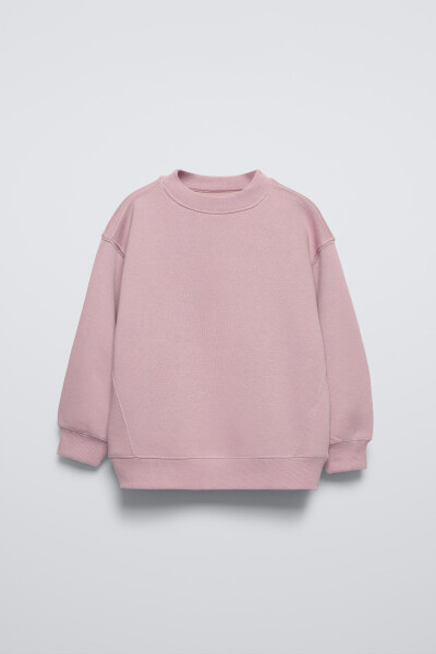 Cotton Basic Sweatshirt - Pink - 2