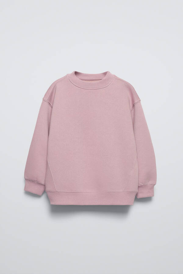 Cotton Basic Sweatshirt - Pink - 2