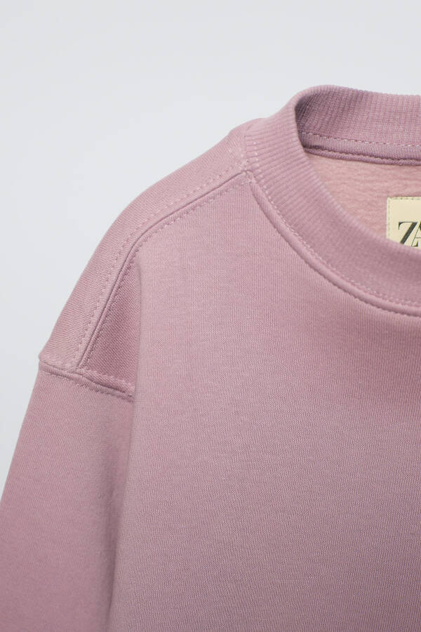 Cotton Basic Sweatshirt - Pink - 4