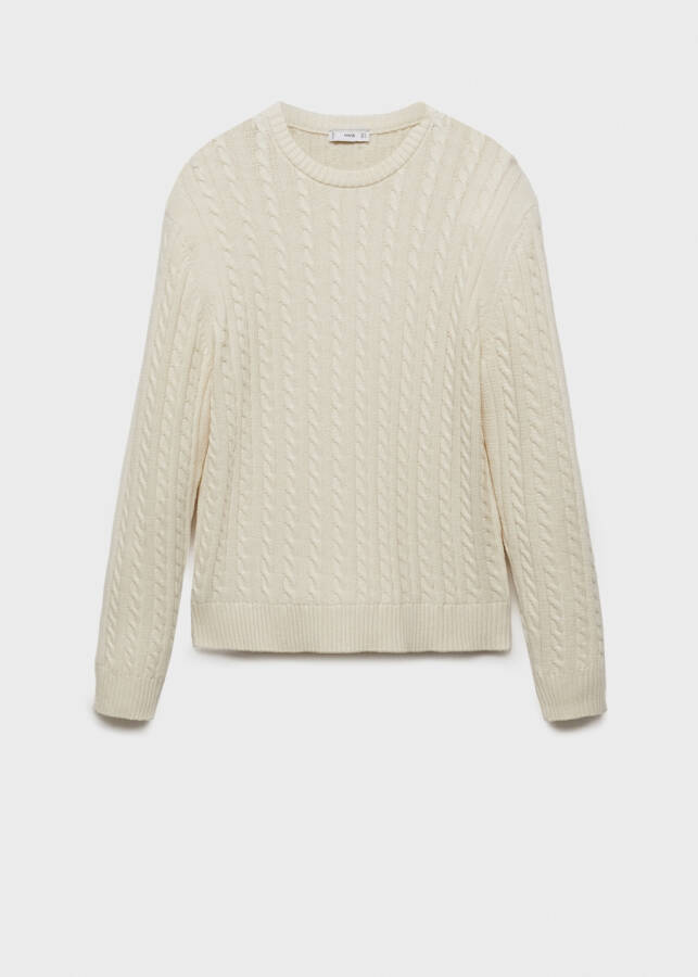 Cotton blend knit sweater - Off white - 9