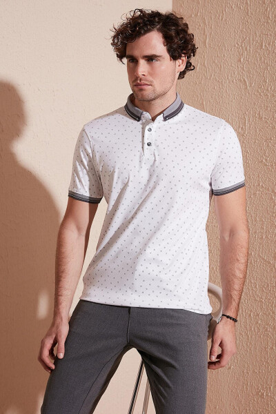 Cotton Blend Patterned Slim Fit Polo Shirt 646B3250 - 2