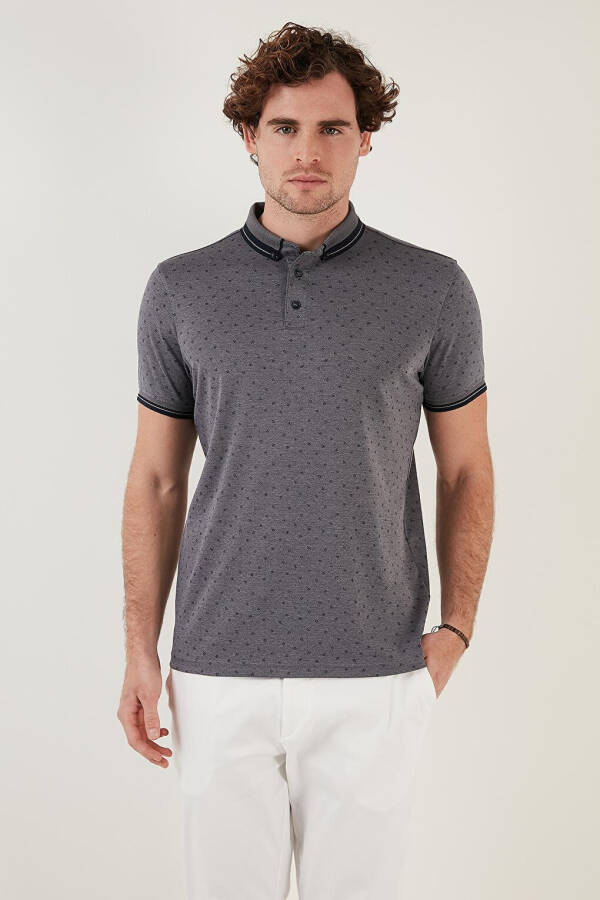 Cotton Blend Patterned Slim Fit Polo Shirt 646B3250 - 2