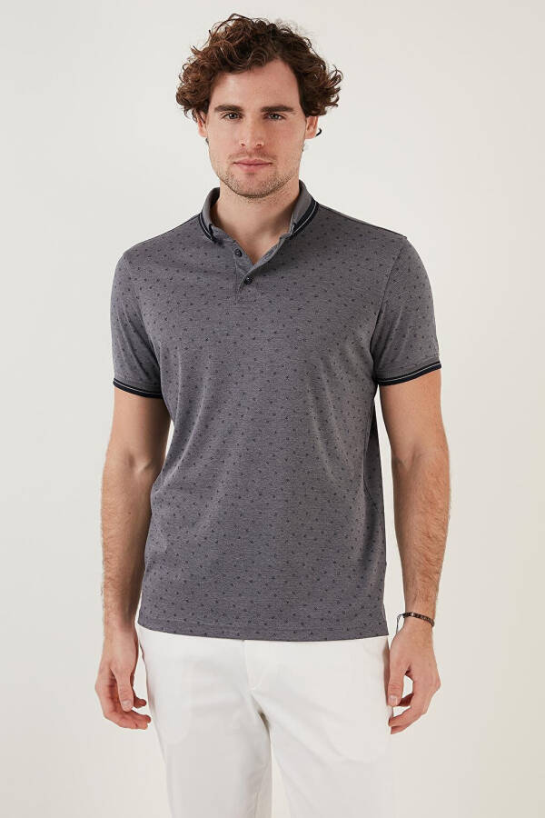 Cotton Blend Patterned Slim Fit Polo Shirt 646B3250 - 4