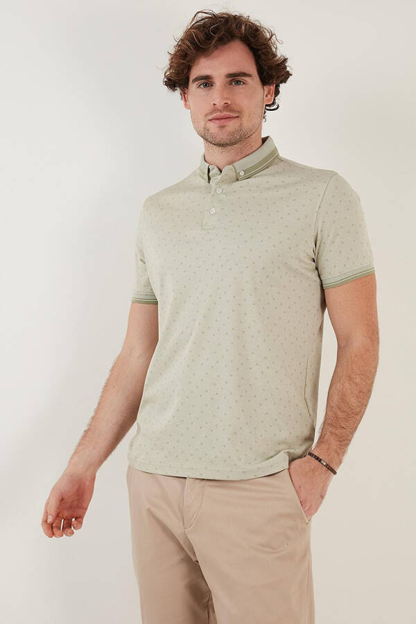 Cotton Blend Patterned Slim Fit Polo Shirt 646B3250 - 2