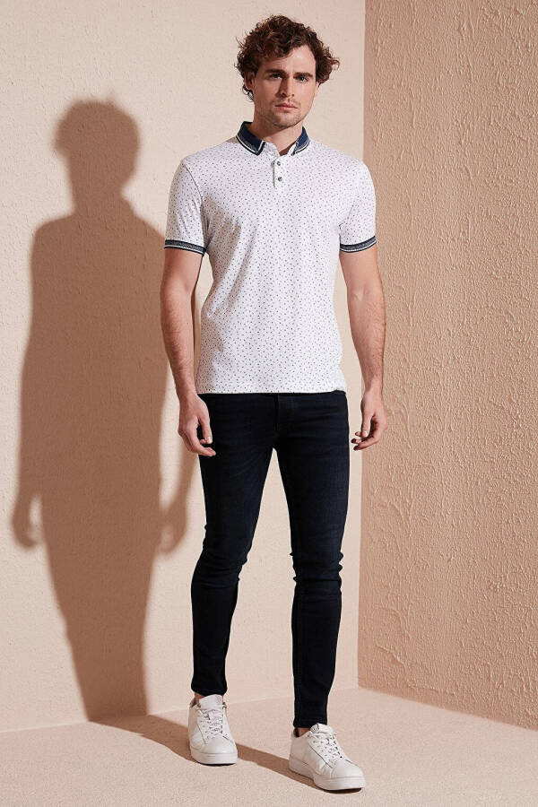 Cotton Blend Patterned Slim Fit Polo T-Shirt 646B3200 - 2