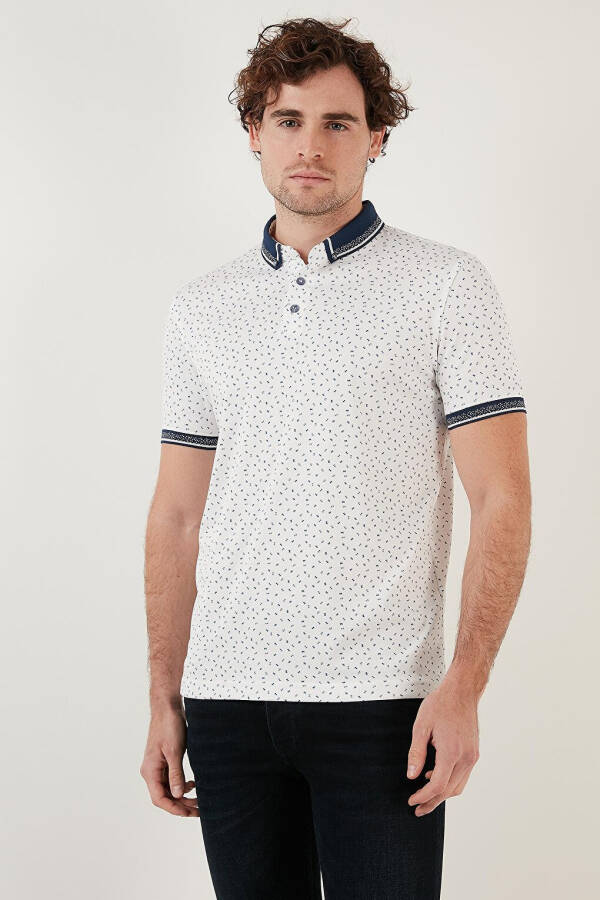 Cotton Blend Patterned Slim Fit Polo T-Shirt 646B3200 - 3