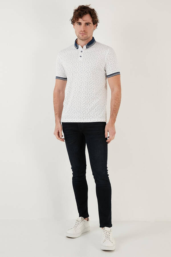 Cotton Blend Patterned Slim Fit Polo T-Shirt 646B3200 - 4