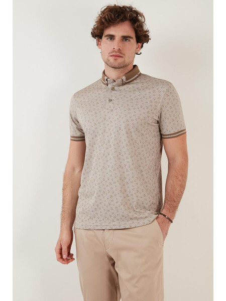 Cotton Blend Patterned Slim Fit Polo T Shirt 646B3280 - 6