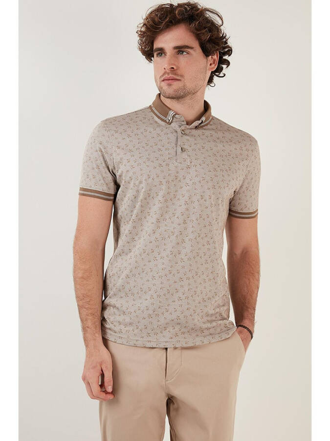 Cotton Blend Patterned Slim Fit Polo T Shirt 646B3280 - 8