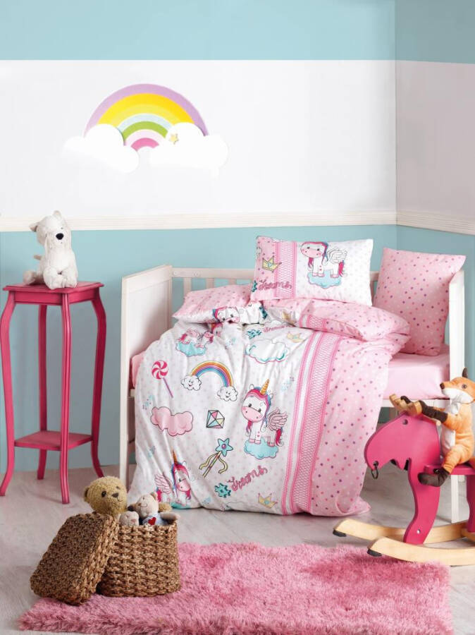 Cotton Box Baby Bedding Set Unicorn Pink - 3