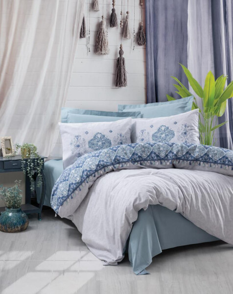 Cotton Box Candy Double Bed Linen Set Jeni Blue - 4