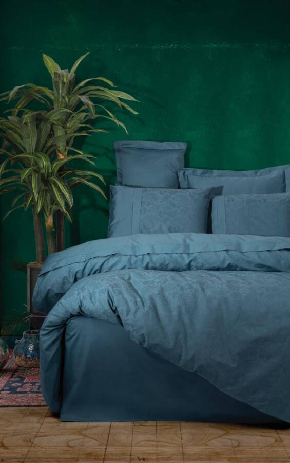 Cotton Box Double Jacquard Satin Bed Linen Set Sante Petrol - 4