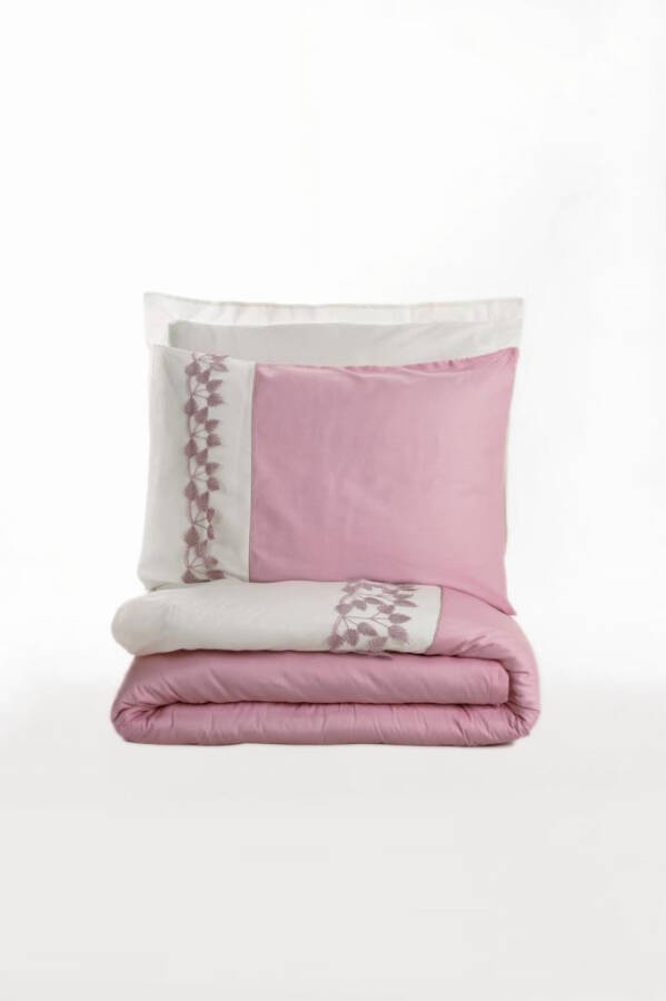 Cotton Box Embroidered Double Satin Bed Linen Set Niobe Pink - 7