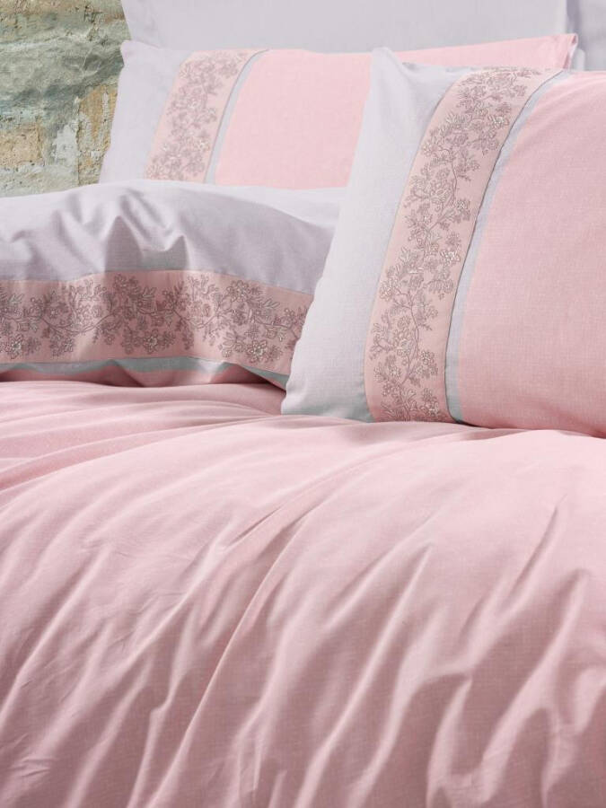 Cotton Box Folk Art Double Bed Duvet Set Mila Pink - 3