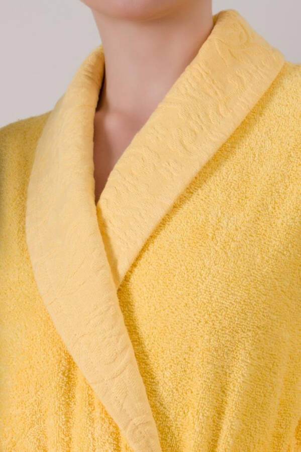 Cotton Box Jacquard Family Bathrobe Set Camilla Yellow Anthracite - 6