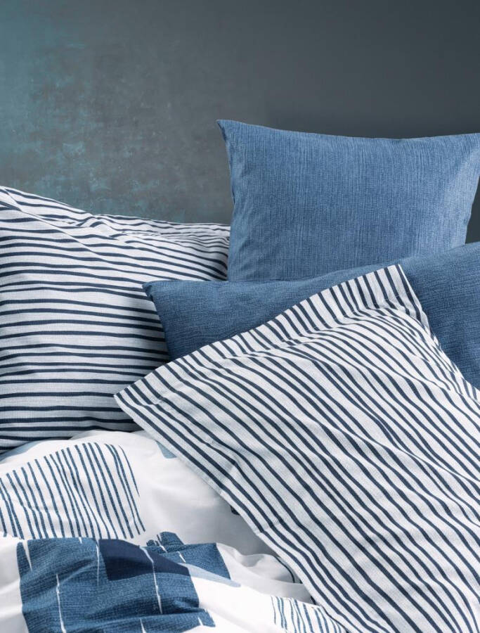 Cotton Box Modern Double Bed Duvet Set Solito Indigo - 11