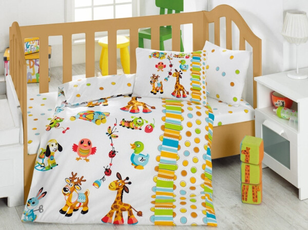 Cotton Box Play Garden Turquoise Baby Bedding Set - 3