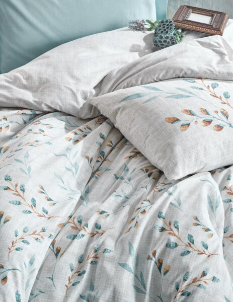 Cotton Box Ranforce Duvet Cover Set Double Lendell Mint - 8