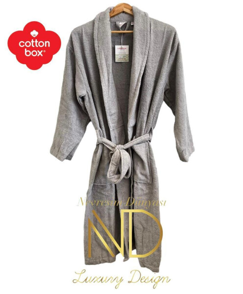 Cotton Box Single Robe Grey - 1