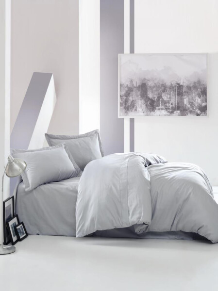 Cotton Box Single Sateen Duvet Cover Set Elegante Grey - 3