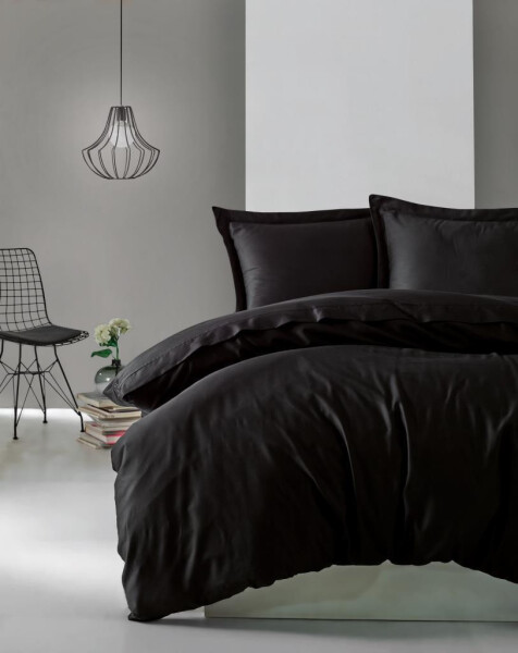 Cotton Box Single Satin Duvet Cover Set Elegante Black - 1