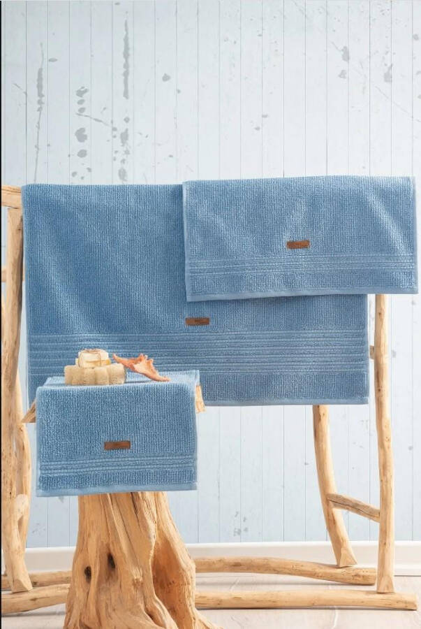 Cotton Box Wellness Sky Blue Towel Set - 6