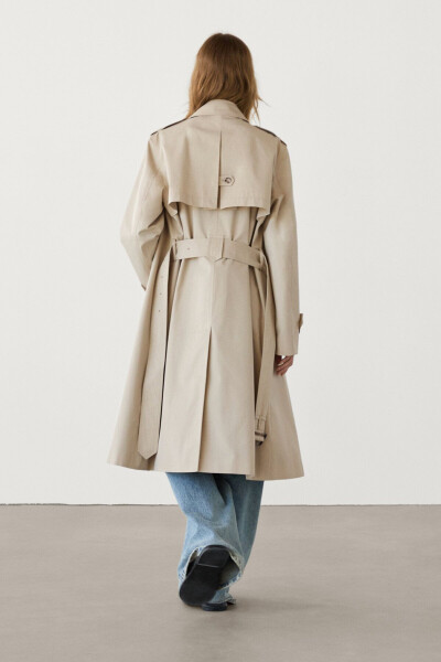 Cotton double-breasted trench coat - 6